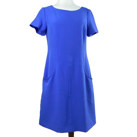 Vince Camuto Solid Blue Dress With Pockets Size 6 - Picture 1 of 9